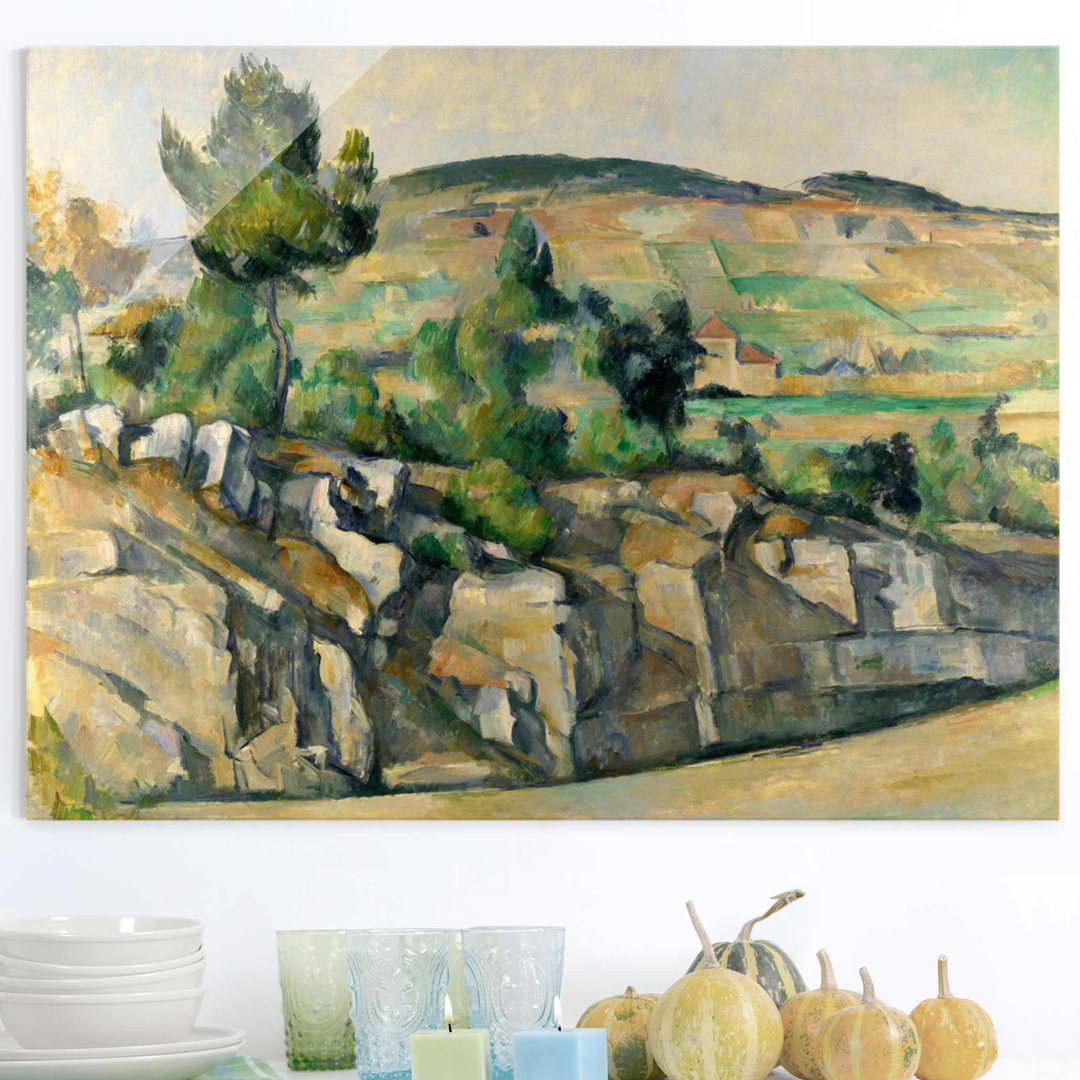 Glasbild Hügellandschaft in der Provence von Paul Cezanne