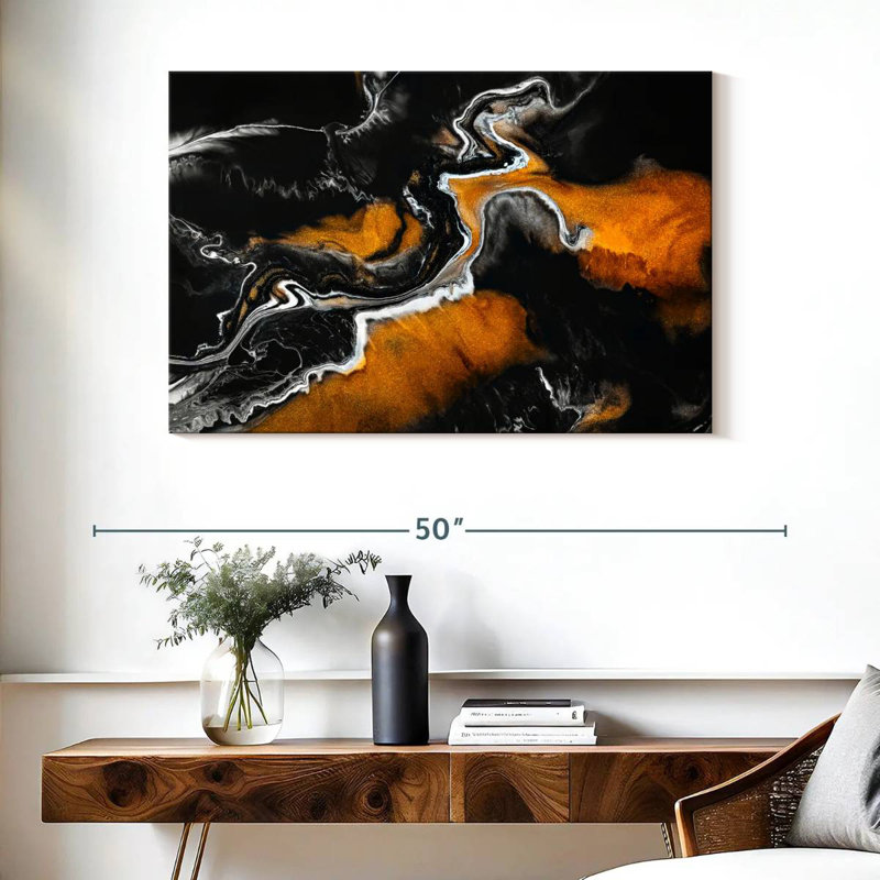 Avery Gold And Black Abstract