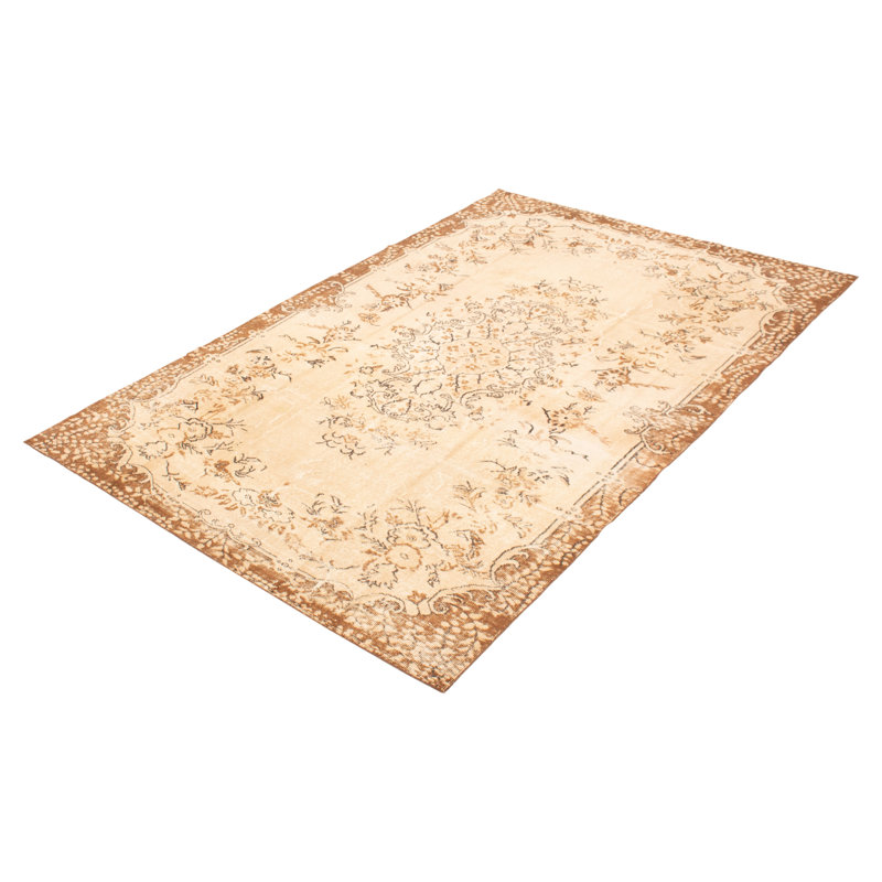 Tapis beige rétro Haleema 6 pi 7 po x 9 pi 7 po