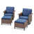 Coussin bleu / cadre brun est en rupture de stock