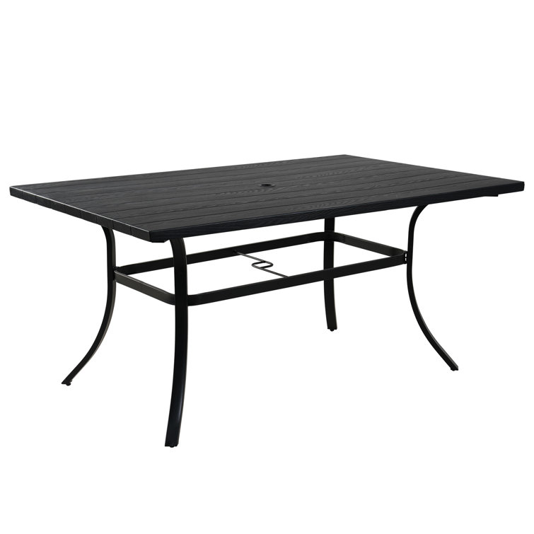 Errik Rectangular Steel Outdoor Dining Table