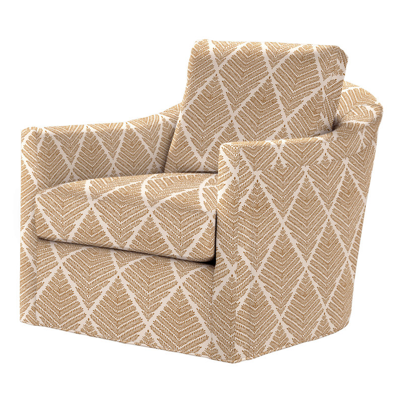 Catalina Swivel Armchair, Perigold Emmeline Gilded, Dune