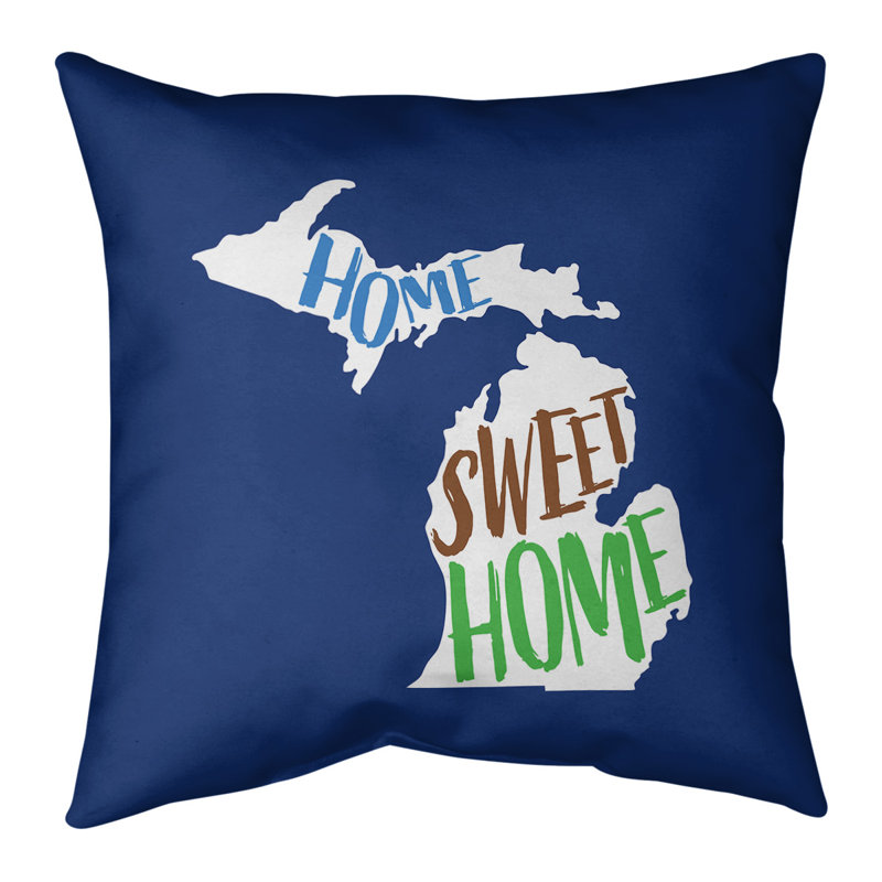 Linen Reversible Throw Pillow, 14" x 14", State Flag Colors