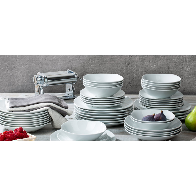 48pc White Square Dinner Set