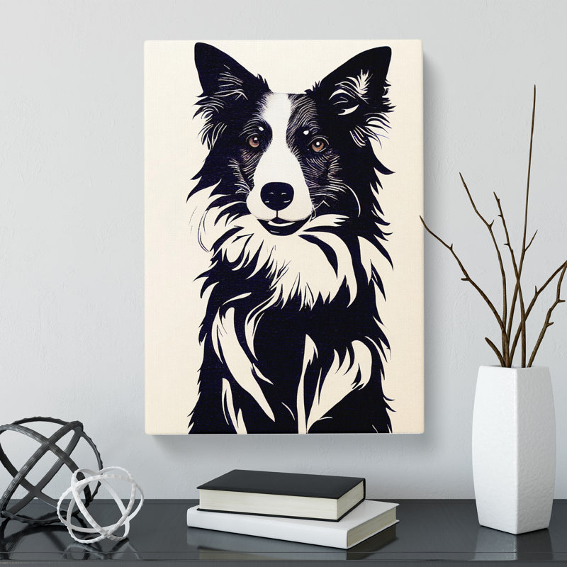 CAN-V0523-284X Border Collie Polygon - Wrapped Canvas Rectangle Print, 76cm H x 50cm W