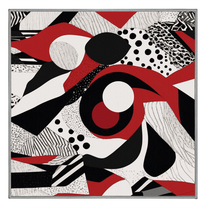 Crimson Fragment Rug, Square 7'
