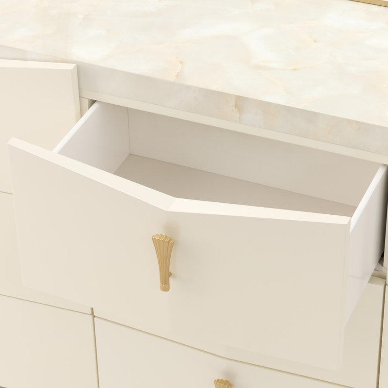 Fantosini Dresser With Mirror - Creamy Pearl