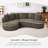 Boneless Chaise Curved Corduroy Sectional Sofa, Extra Large Deep Seats, Modular Layout, No Assembly-329000109-329000104