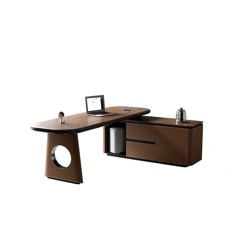 70.87"Retro minimalist brown desk, 29.53" H x 70.87" W x 59.06" D