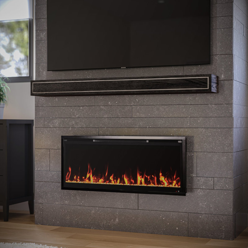 72 W Electric Smart Fireplace with Heat, 72" W