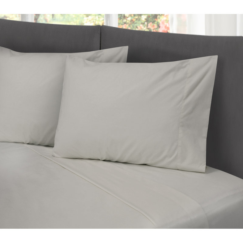 Cotton Blend Sheet Set, Full/Double Sheet Set+ Fitted Sheet+2 Pillowcase, Ivory