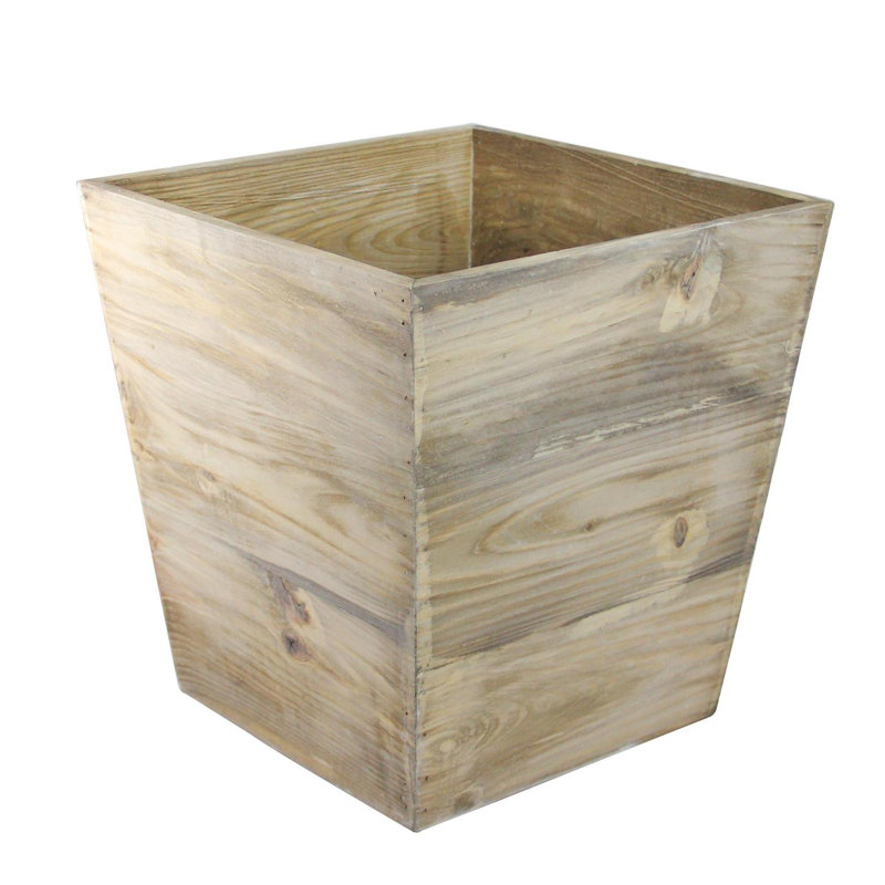 Contenant rustique en bois naturel Country Country, H 13,75 po x l 12,75 po x P 12,75 po