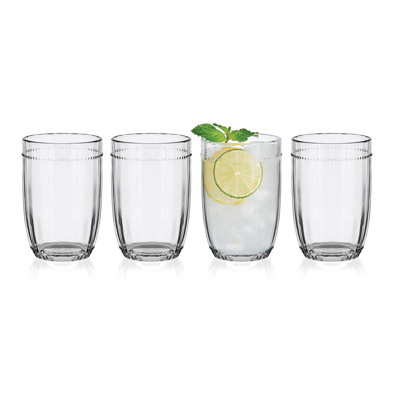 Fitz and Floyd Everyday White Beaded Highball Tumbler