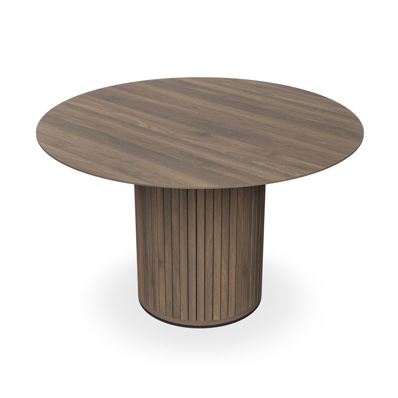 Arlo Table Top W Legs + Myla Linen Dining Chair Set, Walnut, Set of 6, Black