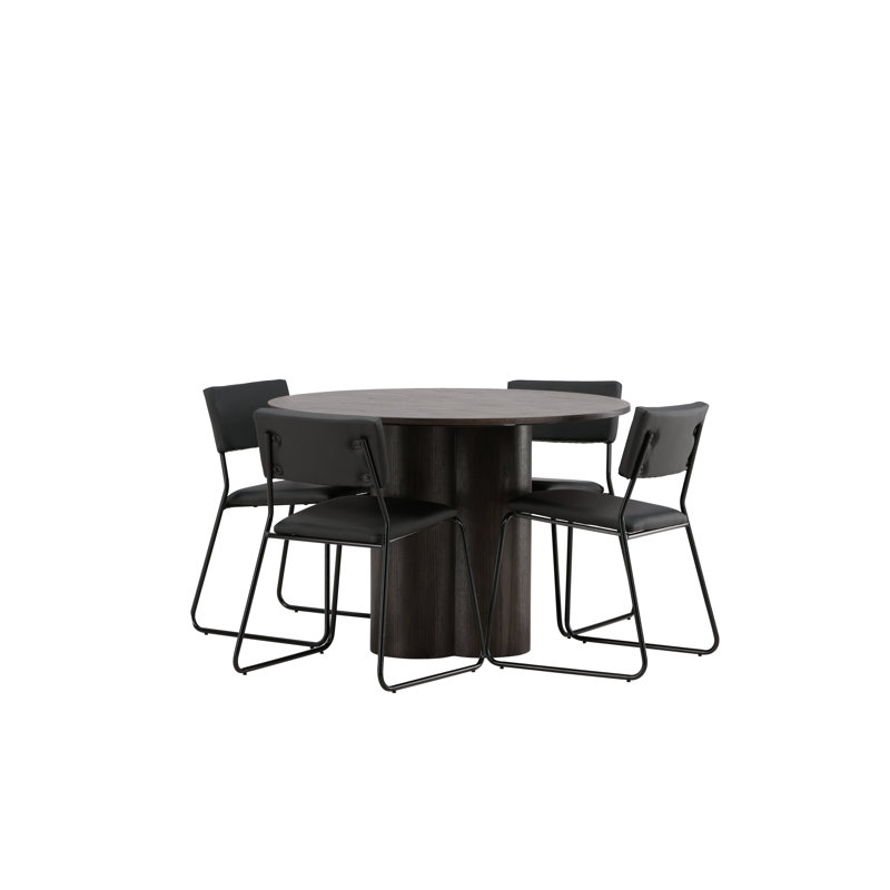 Brock 4 - Person Dining Set, Brown