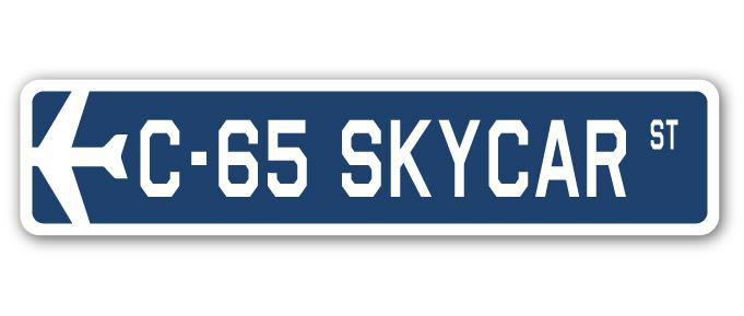 Bicester C-65 Skycar Air Force avion militaire aluminium plaque de rue, H 7 po x l 30 po x P 1 po