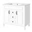 Meuble-lavabo blanc 36 po avec lavabo - armoire moderne 2 portes et tiroirs à fermeture douce Meuble de rangement en céramique spacieux et élégant