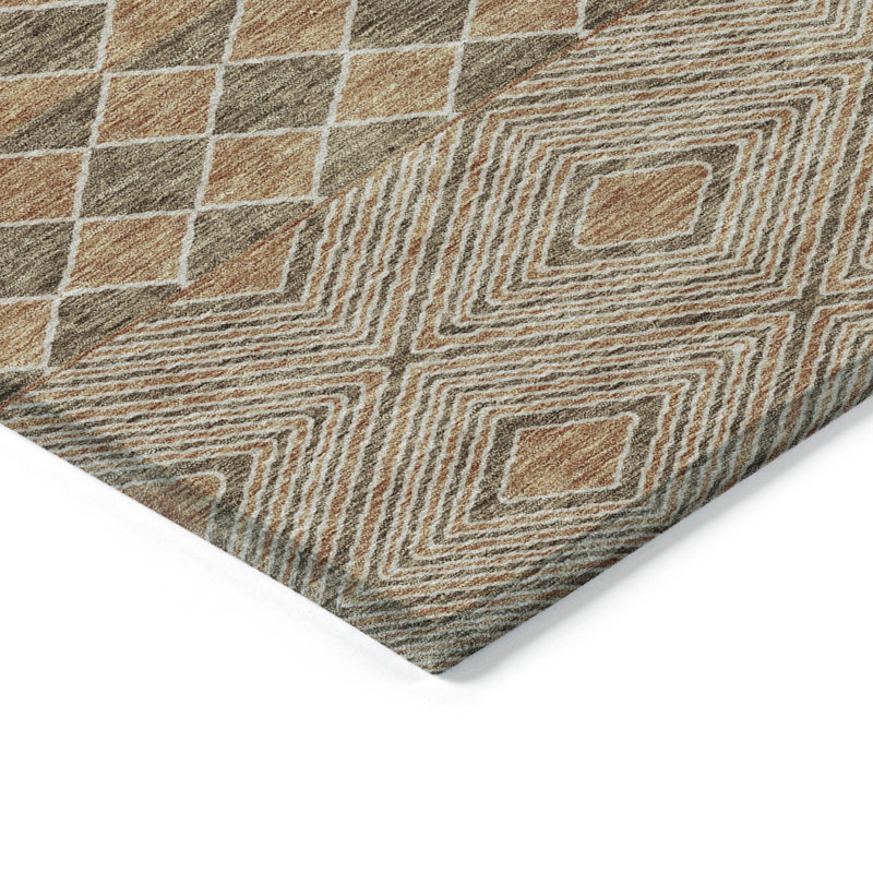Malek Washable Geometric Indoor / Outdoor Rug, Rectangle 2'6" x 3'10"