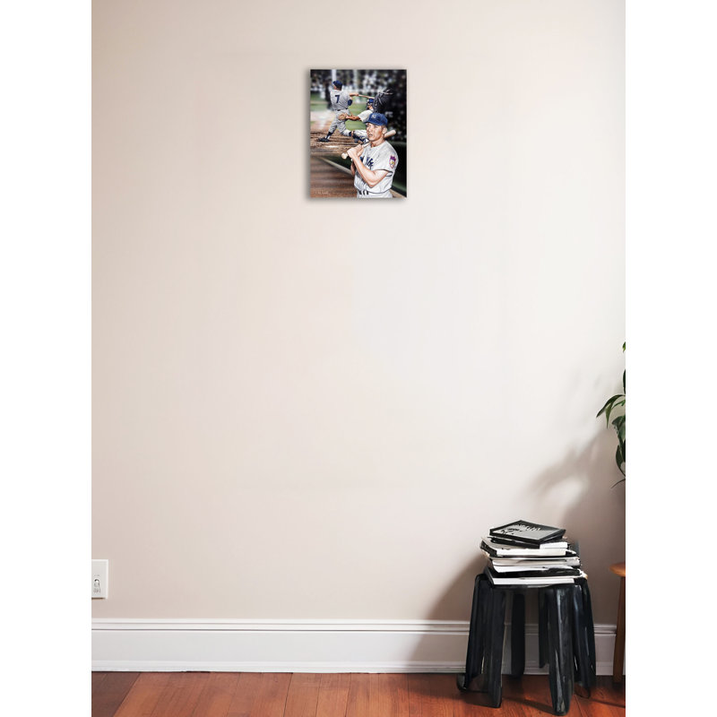 "Mickey Mantle the Mick" par Darryl Vlasak, reproduction d'art sur toile tendue, H 16 po x l 12 po x P 1,5 po