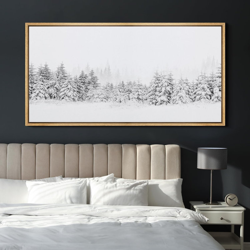 «Winter Wonderland Snowy Pine Forest Nature Landscape», reproduction d'art sur toile, H 30 po x l 60 po, Natural
