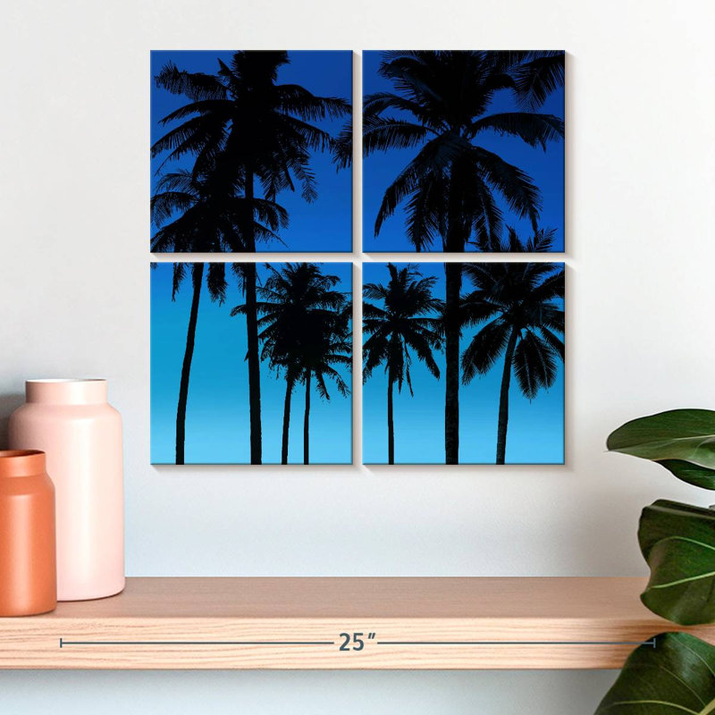 Gillard Palms noir sur bleu I