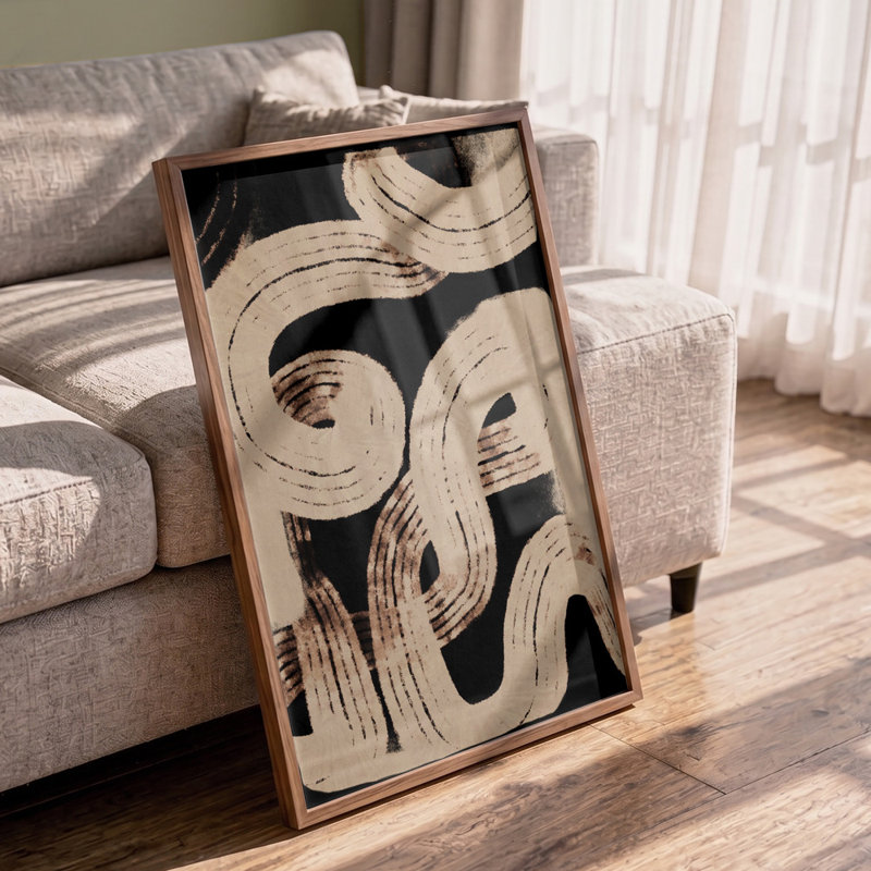 Fluid Rhythms Print by Other Artist, 32 × 48, Wrapped Canvas, Gold/Tan/Black/Brown/White