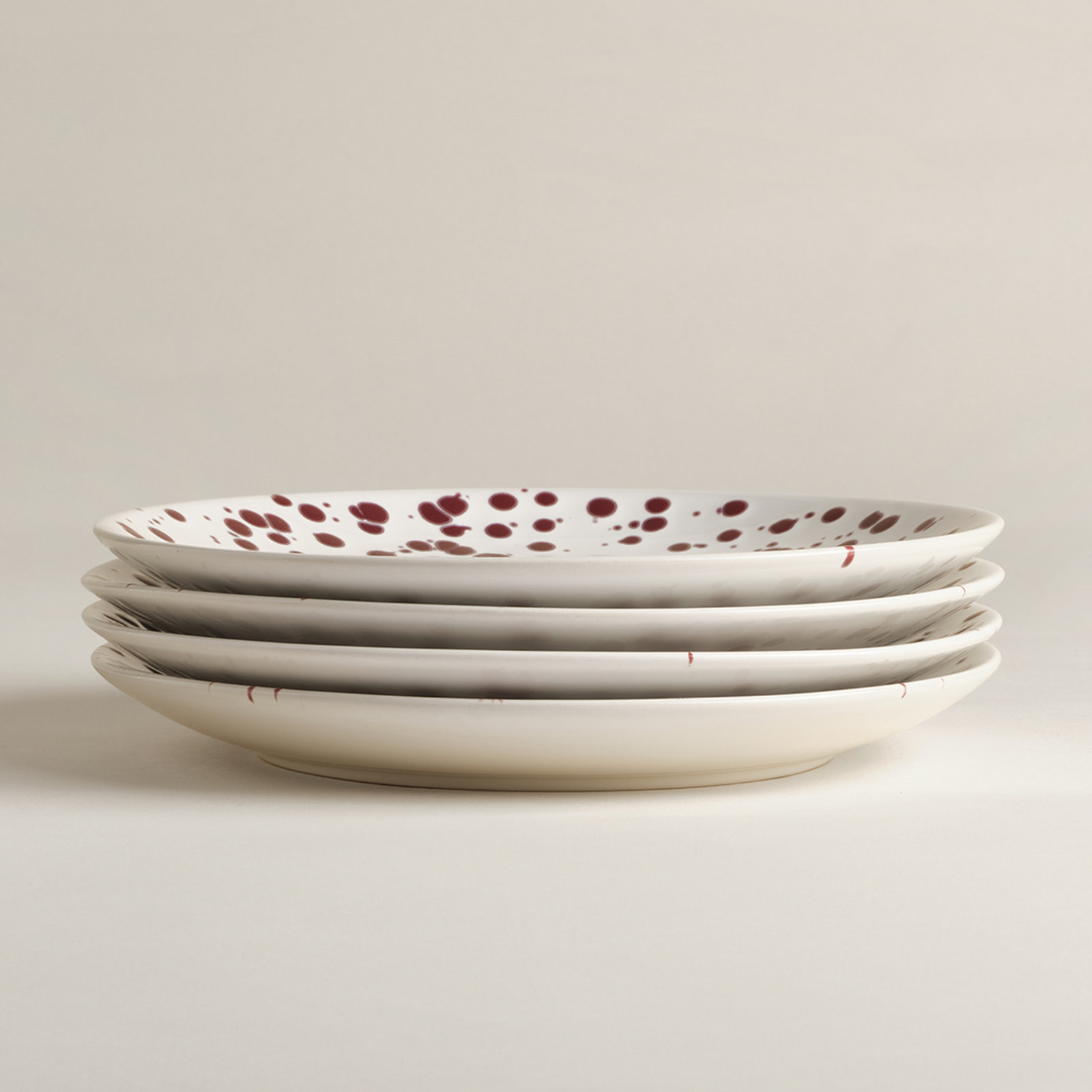 Year & Day Splatter 8" Salad Plate, Red