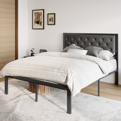 Katri Upholstered Metal Platform Bed