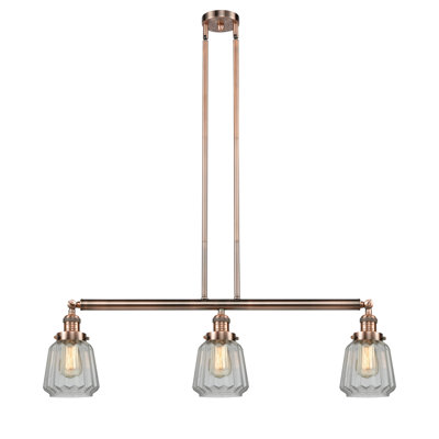 Luminaire suspendu linéaire pour îlot de cuisine 3 lumières Vinson