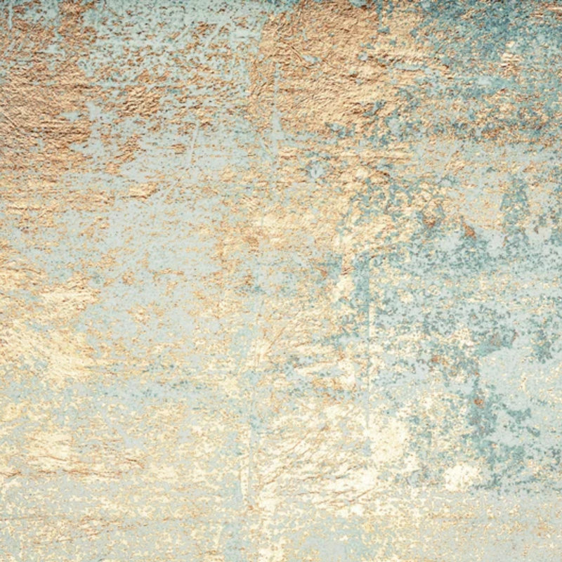 Murale abstraite turquoise Patina, L 105,96 po x l 138 po