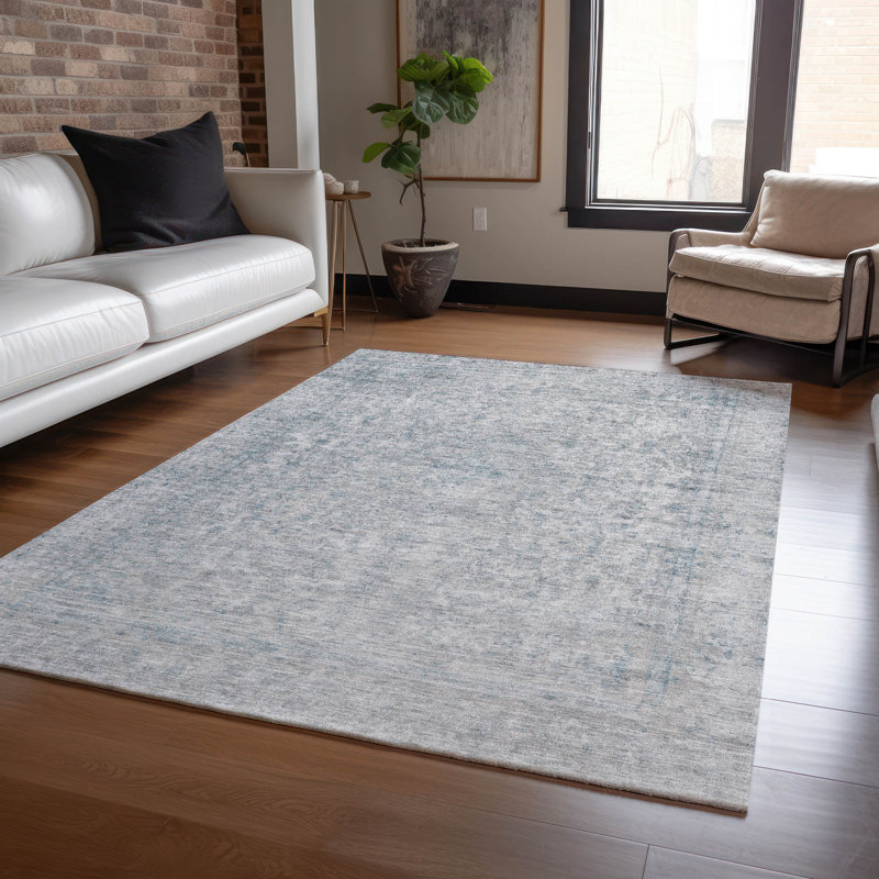 Tapis intérieur / extérieur argenté Felissae, 5' x 7'6"