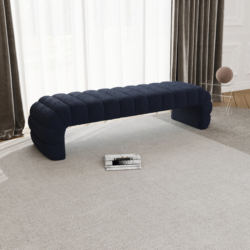 Banc en chenille capitonné Modern, Marine