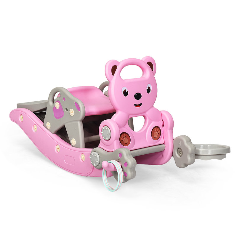 Toler 4 In 1 Children Rocker, Pink/Grey