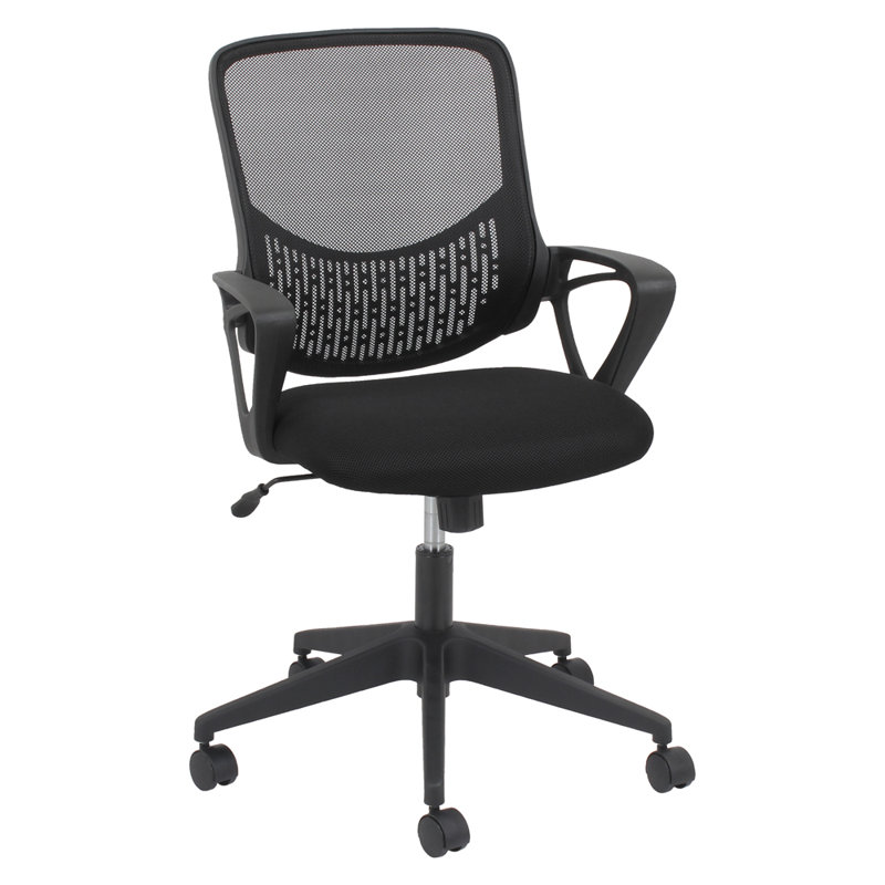Sleek Black Mesh Task Chair with Floating Back Support