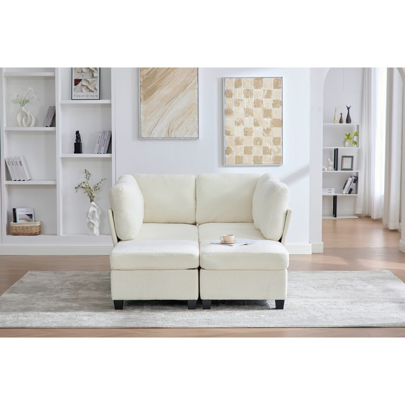 Canapé modulaire modulaire: canapé modulaire convertible à 6 places avec méridienne, canapé modulaire surdimensionné en U avec repose-pieds avec rangement
