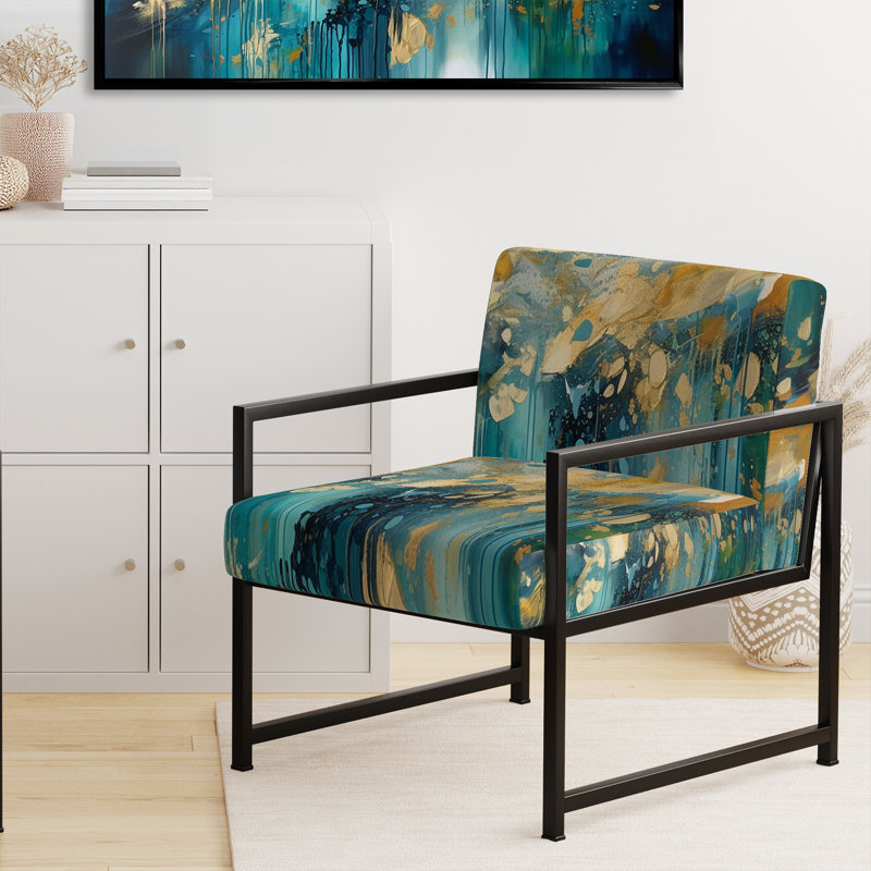 Chaise d'appoint rembourrée Golden Explosion Triangles IV, Noir