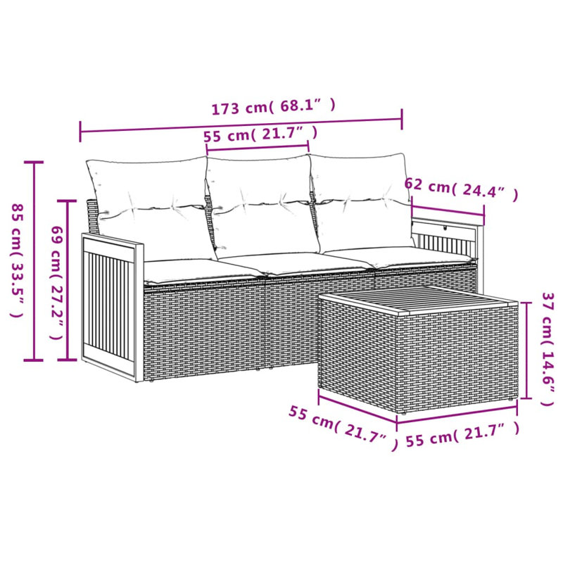 Vidaxl Garden Sofa Set