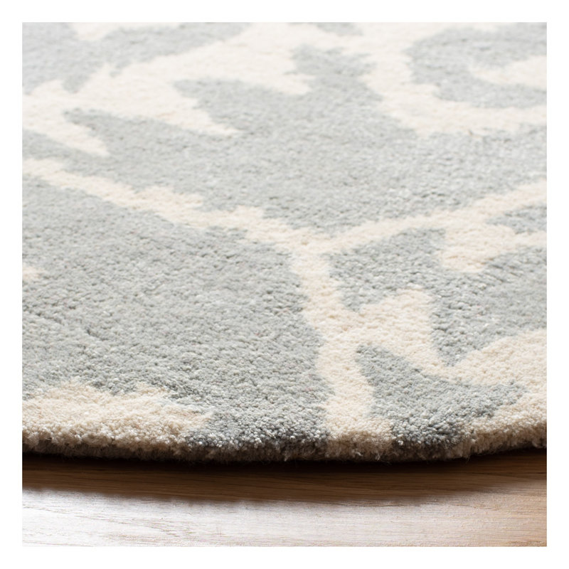Kouerga bHand Tufted Wool Abstract Rug, Round 5'
