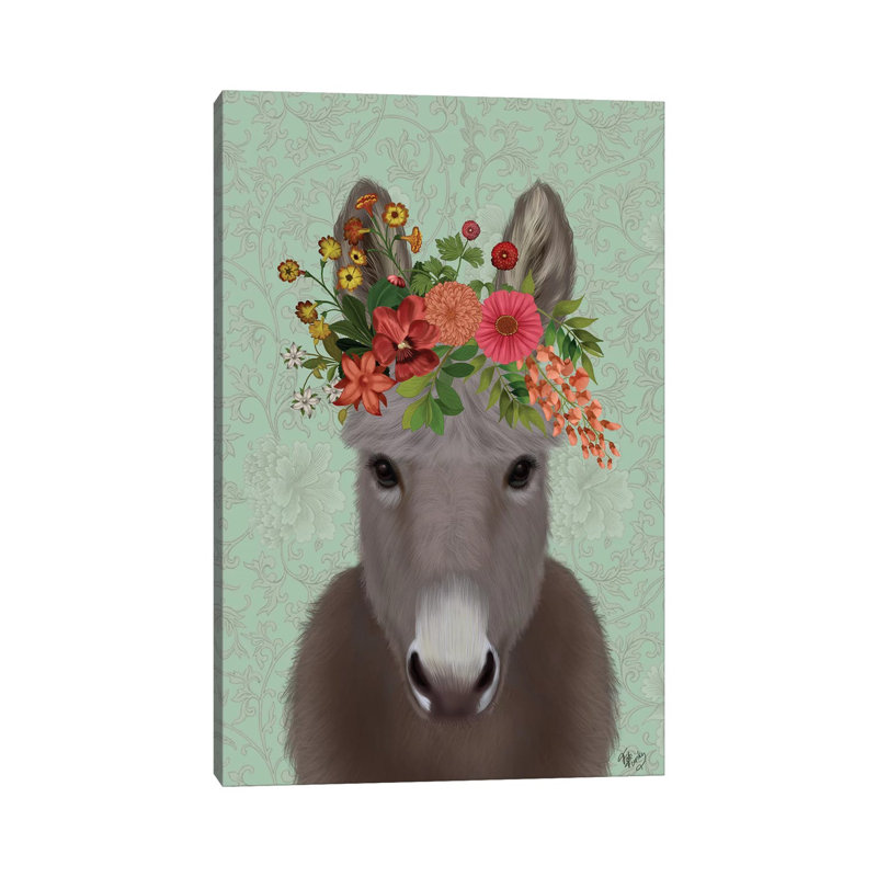 Donkey Bohemian 4 by Fab Funky - Wrapped Canvas Gallery-Wrapped Canvas Giclée, 20.32 cm H x 30.48 cm W