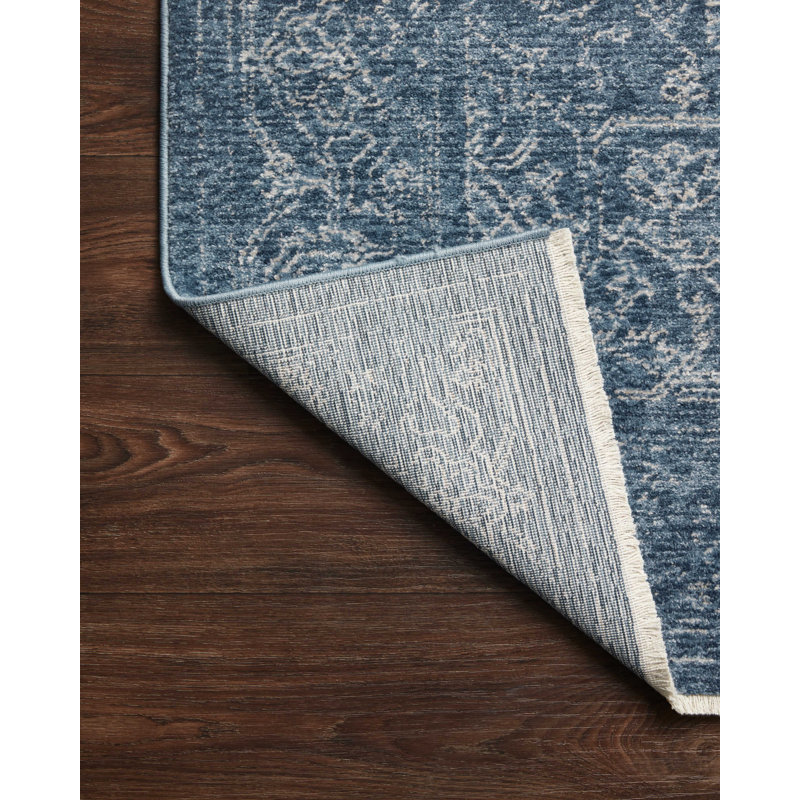 Vance Denim and Dove Rectangular Wool Blend Area Rug