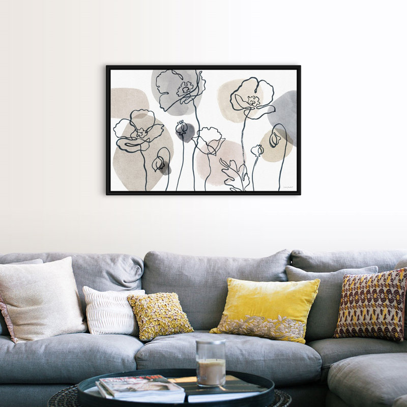 «Think Neutral 01» par Lisa Audit - reproduction d'art, H 34 po x l 50 po x P 1,75 po, Toile avec cadre noir