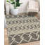 Tapis noir en laine fabriqué à la main Modern Kilim-1233800033