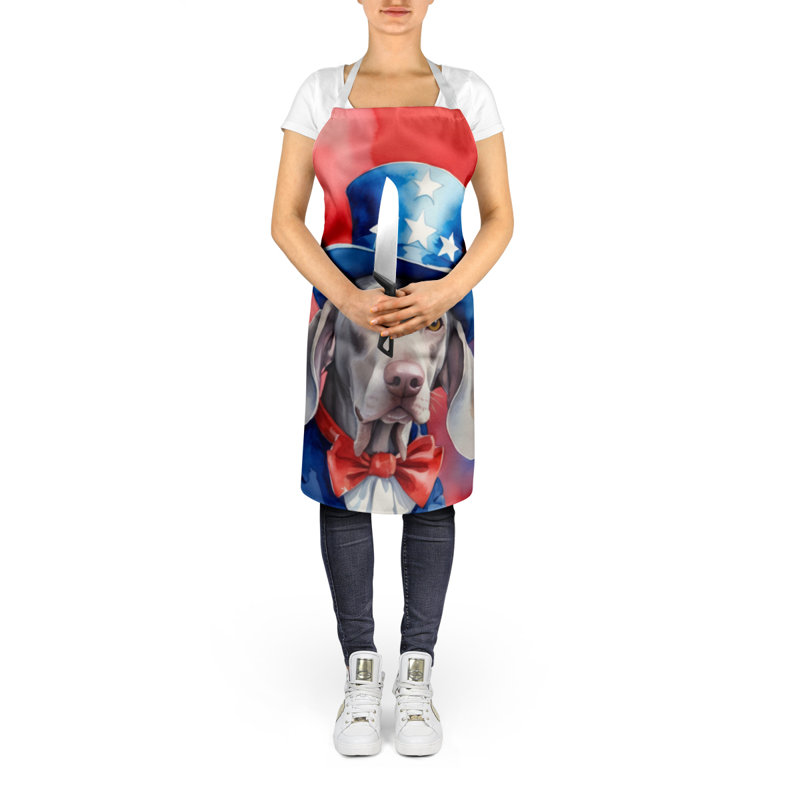 Patriotic American Apron, Weimaraner