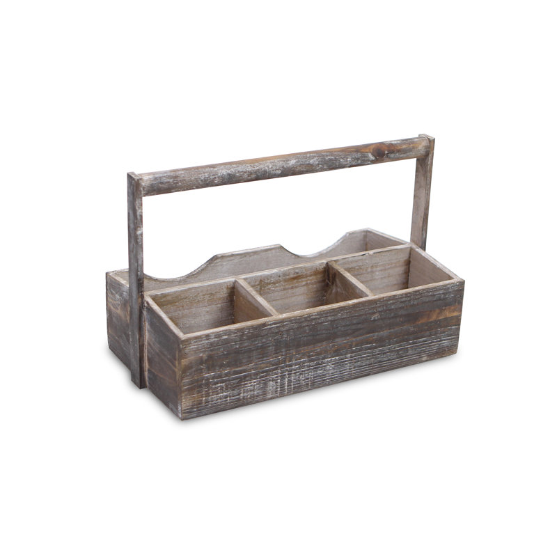 Plimoth Wood Rectangle Flatware Caddy