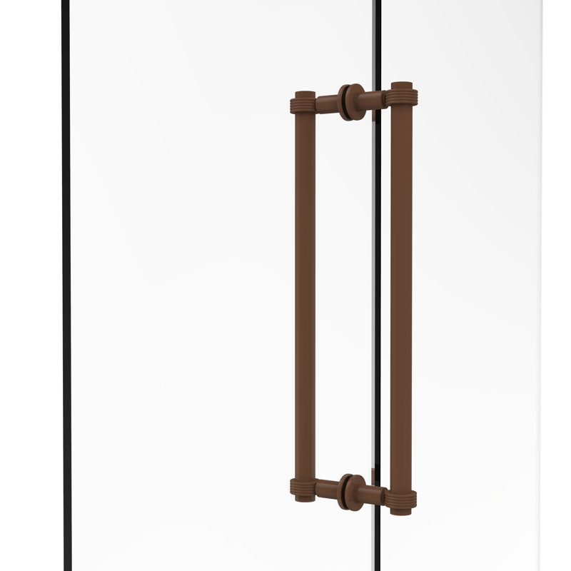 Poignée de douche arrière à dos contemporaine avec accent évasé, Bronze antique, H 1,7 po x l 10,3 po