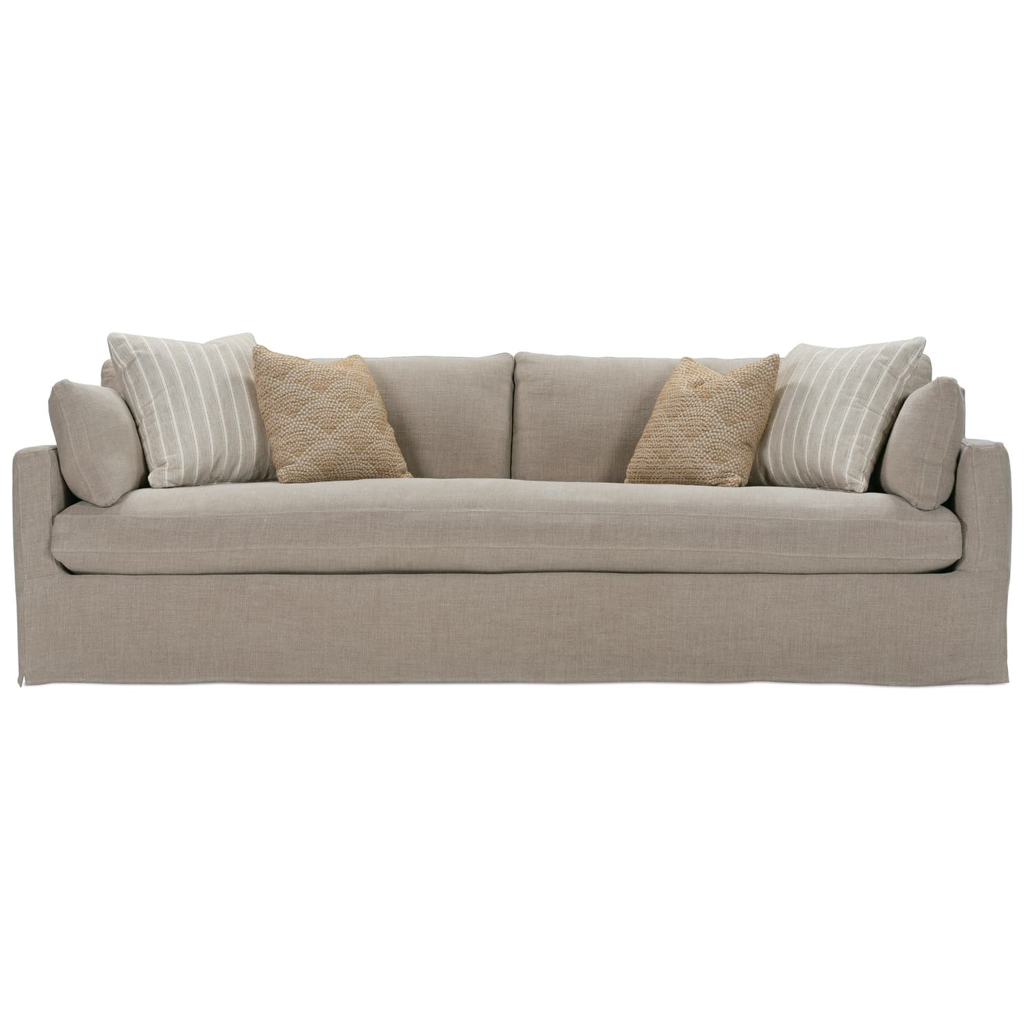 Sylvie Extra Long Sofa (Bench Cushion), Malt Linen (13961-86), 35" H x 100" W x 39" D