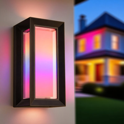Dayou Outdoor Wall Light,1800LM Smart RGBCW Porch Lights Outdoor,IP65 Waterproof for Outdoor Decor,DIY Lighting Effects,Wi-Fi Control,Works with Google Assistant and Alexa,Mother's Day Gift
