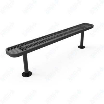 Banc de parc portatif robuste en métal enduit de 4 pieds - noir sans dossier