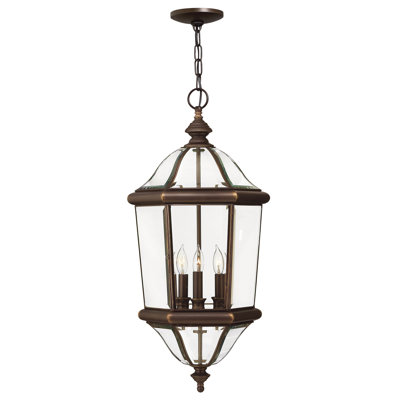 Augusta Bronze 3 -Bulb 27.5" H Mains only Outdoor Hanging Lantern