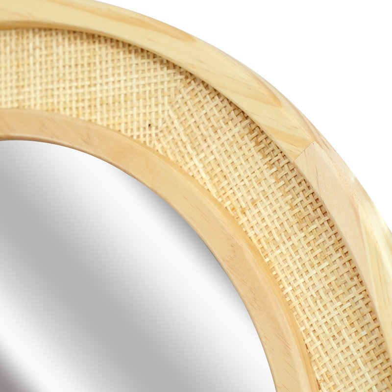 Miroir mural au design unique, H 30 po x l 30 po, Bois naturel